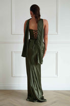 Oh Hello Clothing Dresses > Prom Dresses Giselle Corset Satin Maxi Dress | Olive