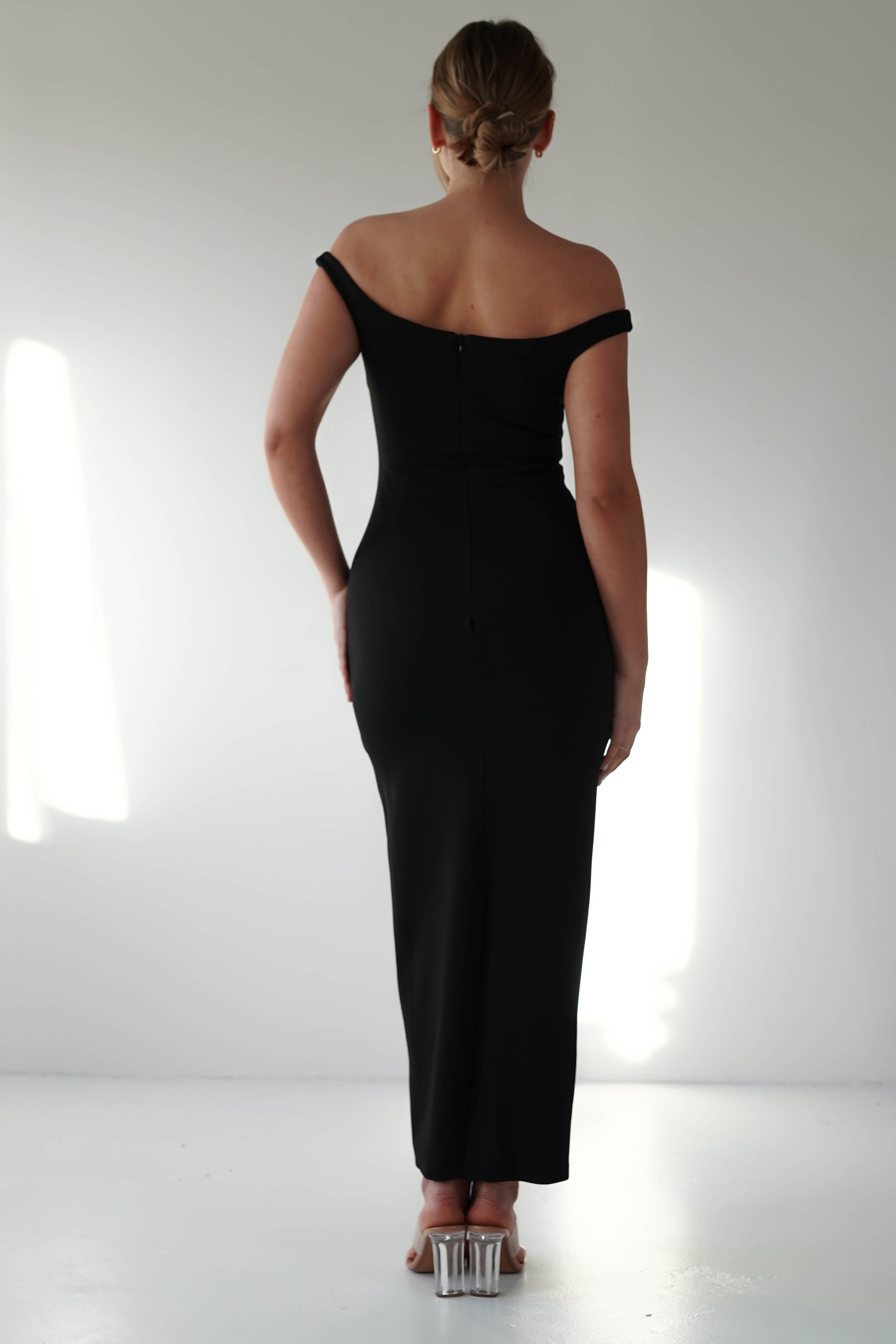 Glenda Contrast Bodycon Midaxi Black | Wedding Guest Dress | Bodycon | Oh Hello Clothing