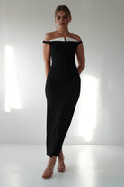 Glenda Contrast Bodycon Midaxi Black | Wedding Guest Dress | Bodycon | Oh Hello Clothing