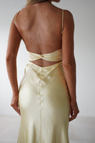 Grace Soft Satin Maxi Dress Yellow | Wedding Guest Dress | Maxi | Satin | Oh Hello Clothing