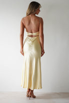 Grace Soft Satin Maxi Dress Yellow | Wedding Guest Dress | Maxi | Satin | Oh Hello Clothing