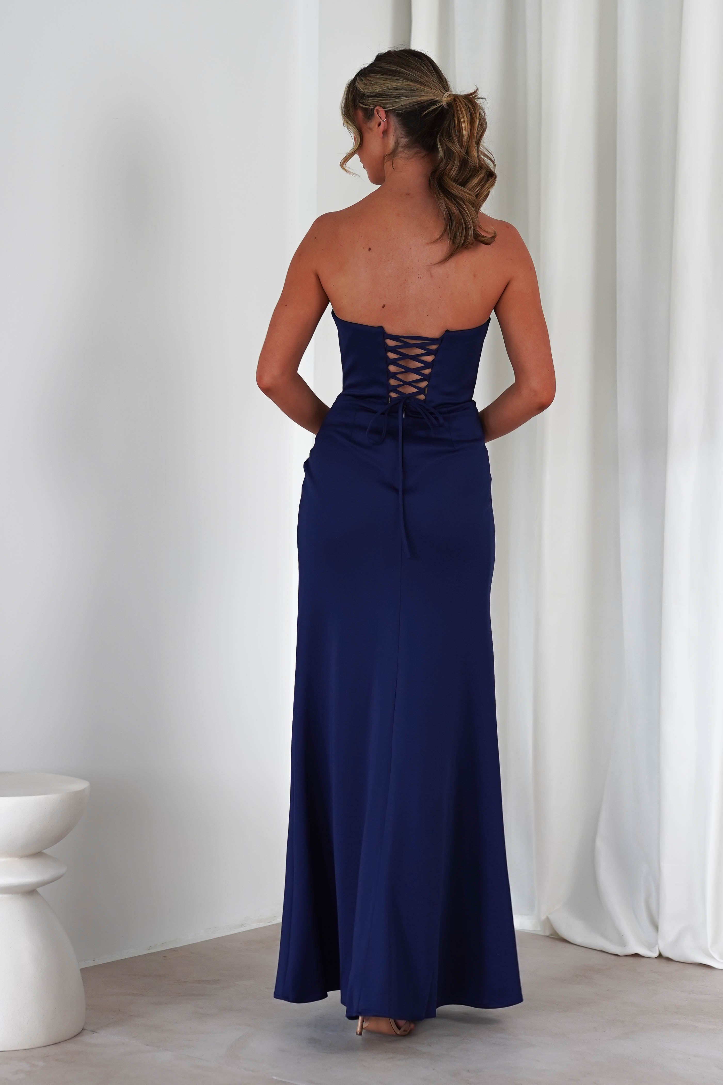 Grasie Bodycon Strapless Gown | Navy | Debs & Prom | Formal Gown | Oh Hello Clothing