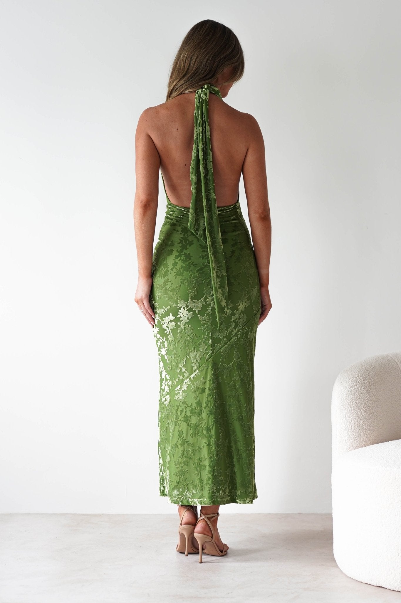 Grayson Floral Jacquard Maxi Dress Green | Wedding Guest Dress | Maxi | Oh Hello Clothing