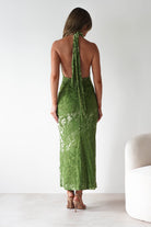 Grayson Floral Jacquard Maxi Dress Green | Wedding Guest Dress | Maxi | Oh Hello Clothing
