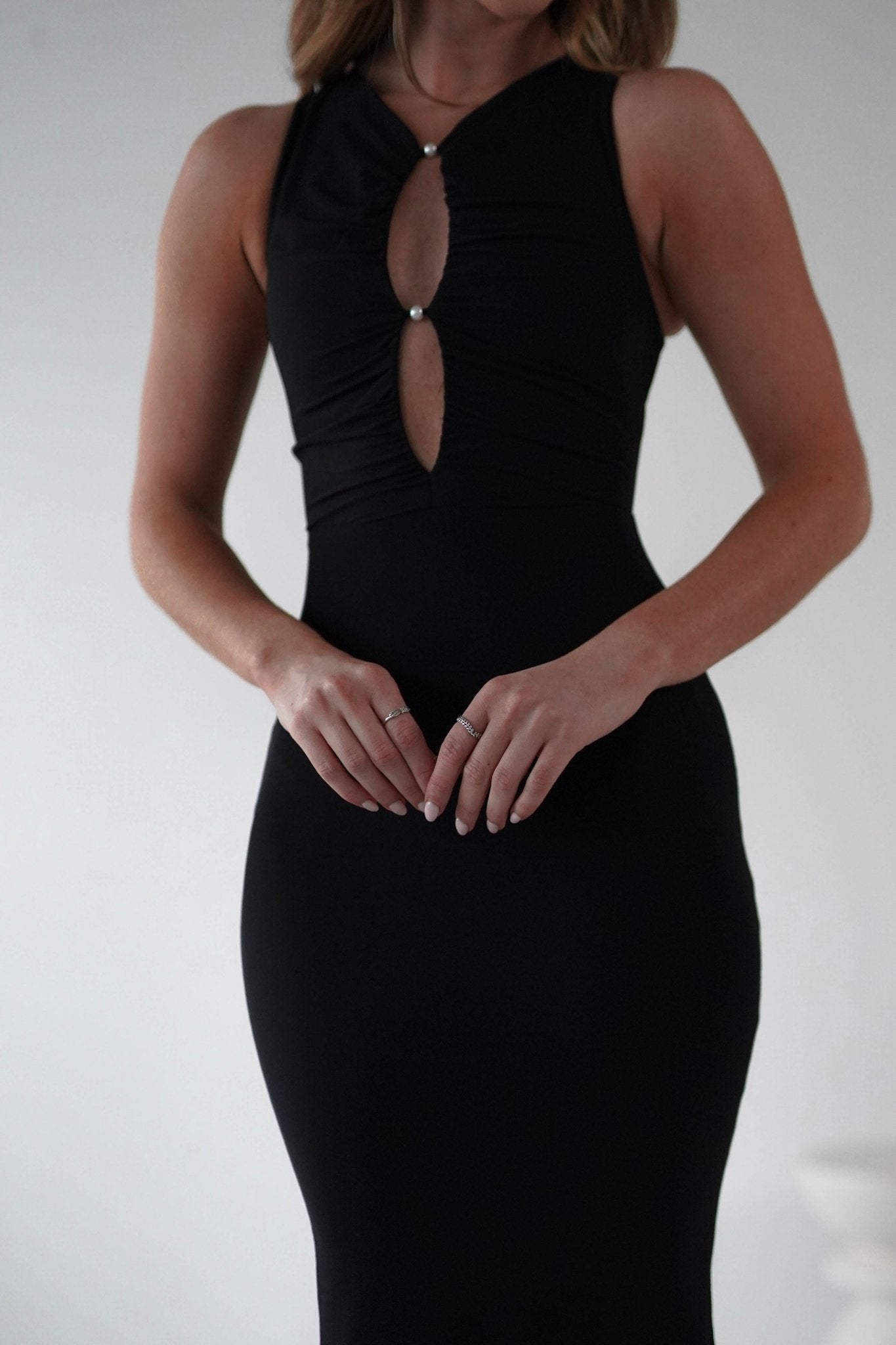 Hallie Mesh Bodycon Maxi Dress Black | Wedding Guest Dress | Bodycon | Maxi | Oh Hello Clothing