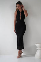 Hallie Mesh Bodycon Maxi Dress Black | Wedding Guest Dress | Bodycon | Maxi | Oh Hello Clothing