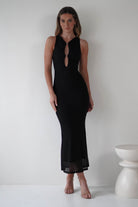 Hallie Mesh Bodycon Maxi Dress Black | Wedding Guest Dress | Bodycon | Maxi | Oh Hello Clothing