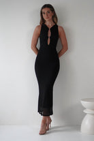 Hallie Mesh Bodycon Maxi Dress Black | Wedding Guest Dress | Bodycon | Maxi | Oh Hello Clothing
