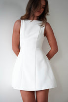 Hannah Structured Mini Dress | White | Graduation | Bride To Be Hen Dress | Oh Hello Clothing