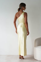 Harissa Soft Satin Maxi Dress Yellow | Wedding Guest Dress | Maxi | Satin | Oh Hello Clothing