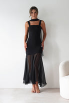 Harmony Square Neck Bodycon Maxi Dress Black | Wedding Guest Dress | Square Neck | Bodycon | Oh Hello Clothing