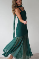 Harmony Square Neck Bodycon Maxi Dress Dark Green | Wedding Guest Dress | Square Neck | Bodycon | Oh Hello Clothing