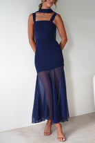 Harmony Square Neck Bodycon Maxi Dress Navy | Wedding Guest Dress | Square Neck | Bodycon | Oh Hello Clothing