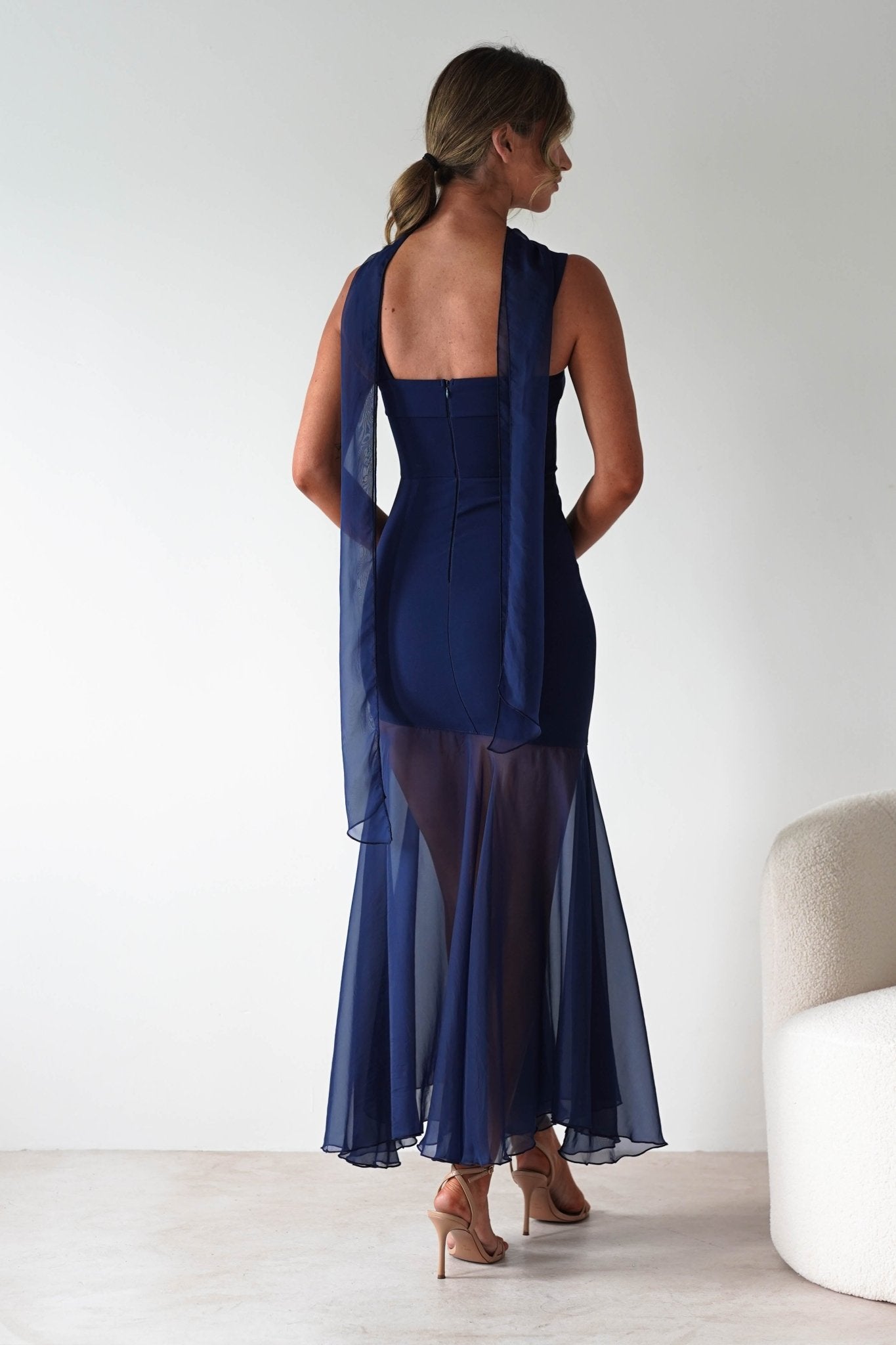 Harmony Square Neck Bodycon Maxi Dress Navy | Wedding Guest Dress | Square Neck | Bodycon | Oh Hello Clothing