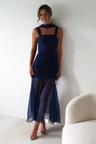 Harmony Square Neck Bodycon Maxi Dress Navy | Wedding Guest Dress | Square Neck | Bodycon | Oh Hello Clothing