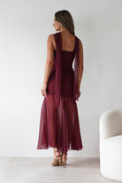 Harmony Square Neck Bodycon Maxi Dress Wine | Wedding Guest Dress | Square Neck | Bodycon | Oh Hello Clothing