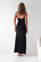 Hera Bodycon Ruffle Maxi Gown Dress | Black | Debs & Prom | Formal Gown | Oh Hello Clothing