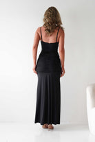 Hera Bodycon Ruffle Maxi Gown Dress | Black | Debs & Prom | Formal Gown | Oh Hello Clothing
