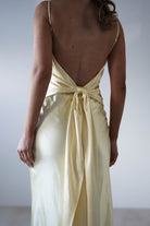Hermie Silky Satin Maxi Dress Lemon | Wedding Guest Dress | Maxi | Satin | Oh Hello Clothing