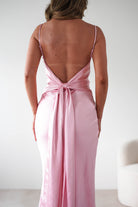 Hermie Silky Satin Maxi Dress Pink | Wedding Guest Dress | Maxi | Satin | Oh Hello Clothing