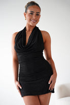 Oh Hello Clothing Dresses Holland Halter Neck Diamante Mini Dress | Black