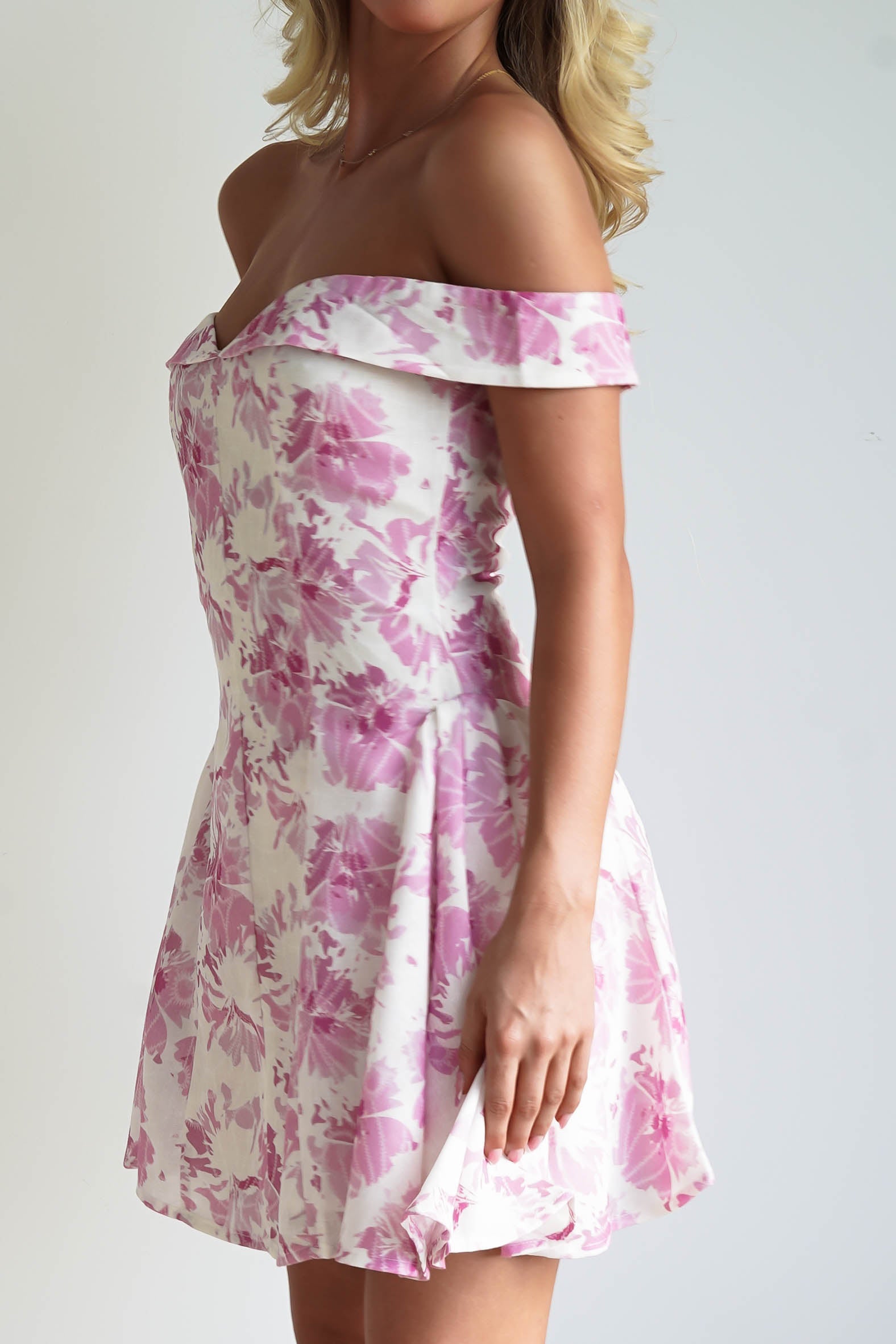Hollie Floral Mini Dress Pink Print | Wedding Guest Dress | Oh Hello Clothing