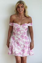 Hollie Floral Mini Dress Pink Print | Wedding Guest Dress | Oh Hello Clothing