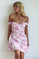 Hollie Floral Mini Dress Pink Print | Wedding Guest Dress | Oh Hello Clothing