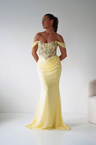 Oh Hello Clothing Dresses > Prom Dresses Honey Embellished Chiffon Gown | Yellow