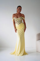 Oh Hello Clothing Dresses > Prom Dresses Honey Embellished Chiffon Gown | Yellow