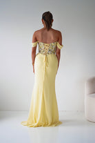 Oh Hello Clothing Dresses > Prom Dresses Honey Embellished Chiffon Gown | Yellow
