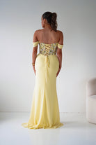 Oh Hello Clothing Dresses > Prom Dresses Honey Embellished Chiffon Gown | Yellow