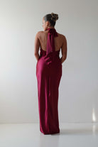 Oh Hello Clothing Dresses 1*DONE - LALAVON- ILD6608- HALTER NECK RED SILK DRESS