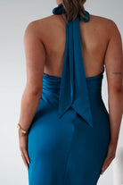 Oh Hello Clothing Women > Clothing > Dresses Isla Halterneck Maxi Slip Dress | Teal