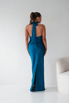 Oh Hello Clothing Women > Clothing > Dresses Isla Halterneck Maxi Slip Dress | Teal