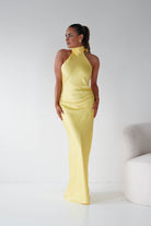 Oh Hello Clothing Women > Clothing > Dresses Isla Halterneck Maxi Slip Dress | Yellow