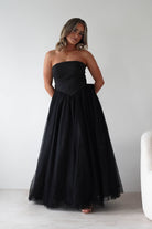 Jasalina Tulle Gown With Bow | Black | Debs & Prom | Formal Gown | Oh Hello Clothing