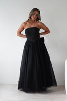 Jasalina Tulle Gown With Bow | Black | Debs & Prom | Formal Gown | Oh Hello Clothing