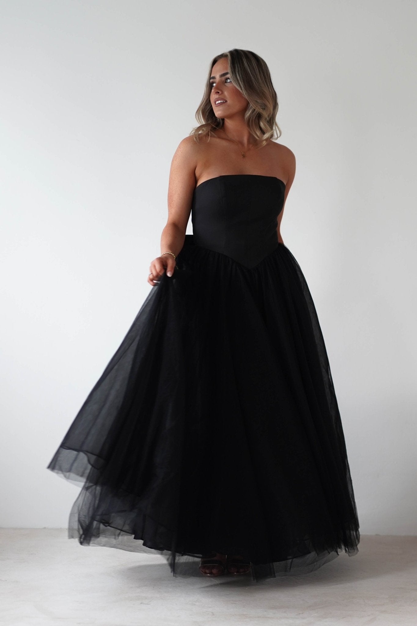 Jasalina Tulle Gown With Bow | Black | Debs & Prom | Formal Gown | Oh Hello Clothing