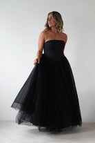 Jasalina Tulle Gown With Bow | Black | Debs & Prom | Formal Gown | Oh Hello Clothing