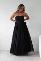Jasalina Tulle Gown With Bow | Black | Debs & Prom | Formal Gown | Oh Hello Clothing