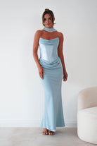 Oh Hello Clothing Women > Clothing > Dresses Kailani Strapless Ruched Maxi Dress | Blue