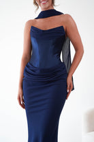 Oh Hello Clothing Women > Clothing > Dresses Kailani Strapless Ruched Maxi Dress | Navy