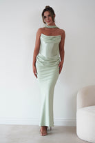 Oh Hello Clothing Women > Clothing > Dresses Kailani Strapless Ruched Maxi Dress | Sage