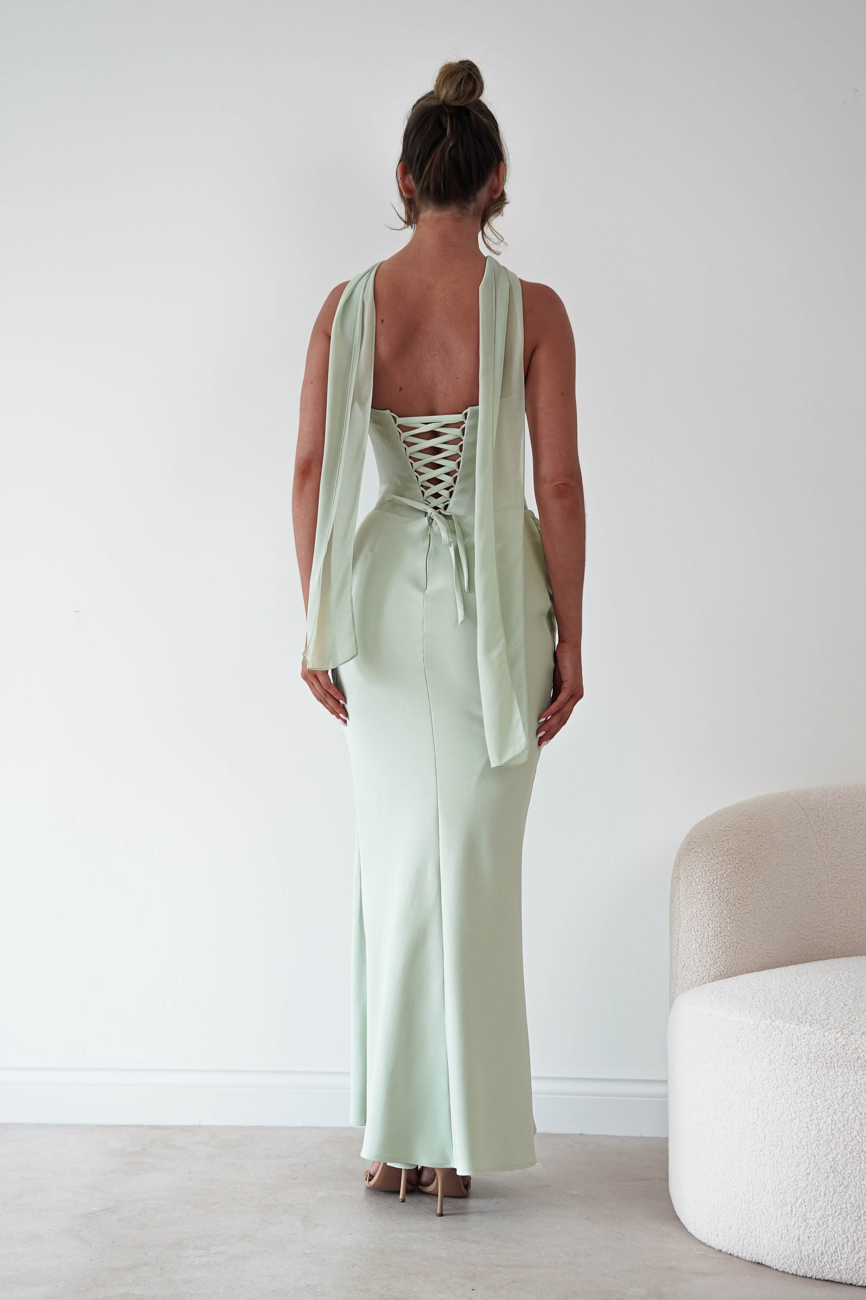 Oh Hello Clothing Women > Clothing > Dresses Kailani Strapless Ruched Maxi Dress | Sage