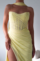 Oh Hello Clothing Dresses > Prom Dresses Karianne Draped Ruched Bodice Gown | Yellow