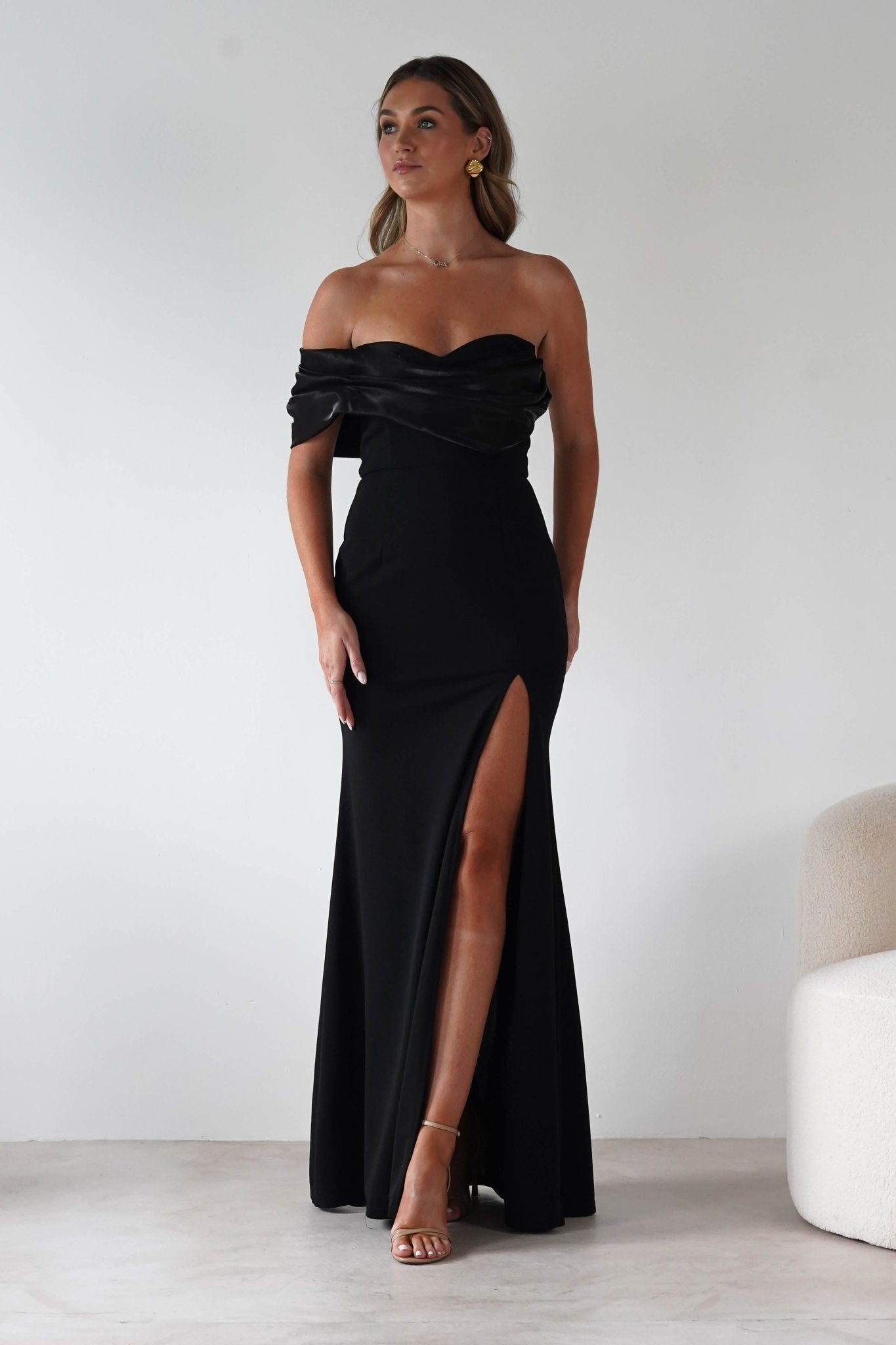 Karlene Off The Shoulder Gown | Black | Debs & Prom | Formal Gown | Oh Hello Clothing