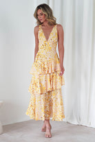 Karlie Floral Print Maxi Dress Yellow | Wedding Guest Dress | Maxi | Oh Hello Clothing