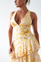 Karlie Floral Print Maxi Dress Yellow | Wedding Guest Dress | Maxi | Oh Hello Clothing