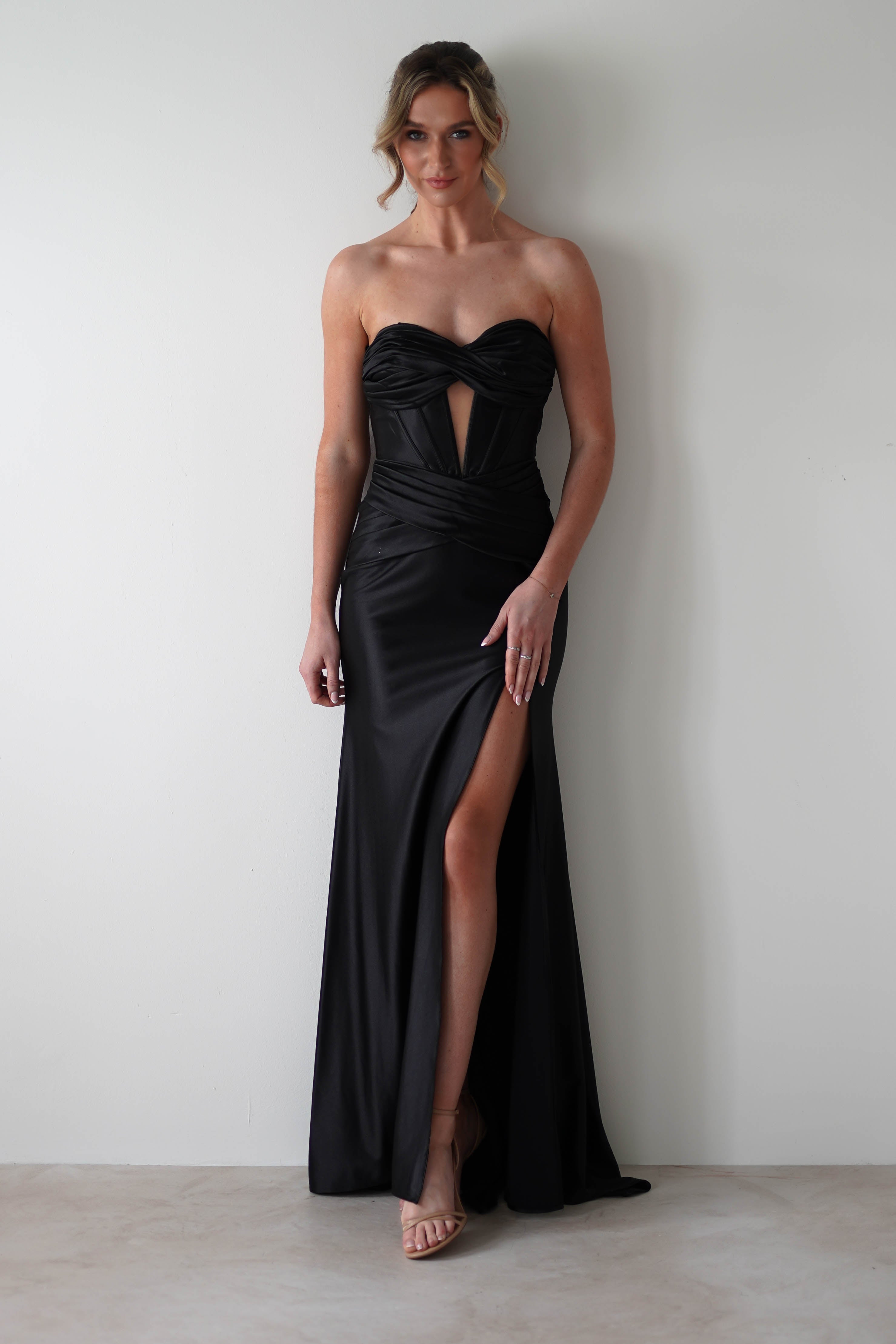 Karra Bodycon Strapless Gown | Black | Debs & Prom | Formal Gown | Oh Hello Clothing
